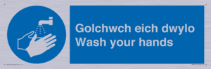 golchwch eich dwylo / wash your hands - safety sign
